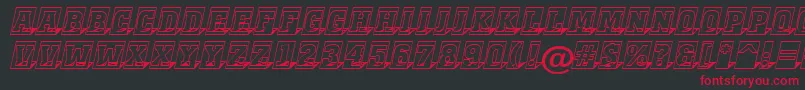 AMonumentottlcm3Dsh-Schriftart – Rote Schriften auf schwarzem Hintergrund