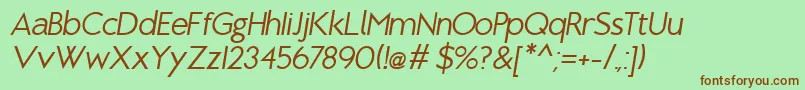 BrixtonBookOblique Font – Brown Fonts on Green Background