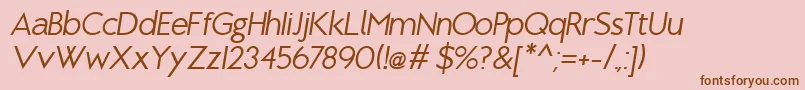 BrixtonBookOblique Font – Brown Fonts on Pink Background