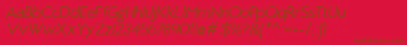 BrixtonBookOblique Font – Brown Fonts on Red Background