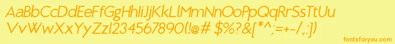 BrixtonBookOblique Font – Orange Fonts on Yellow Background