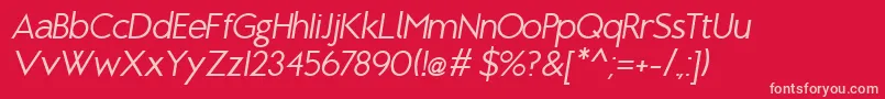 BrixtonBookOblique Font – Pink Fonts on Red Background