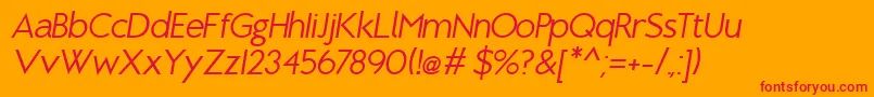 BrixtonBookOblique Font – Red Fonts on Orange Background