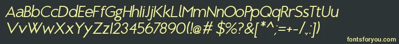 BrixtonBookOblique Font – Yellow Fonts on Black Background