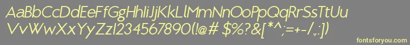 BrixtonBookOblique Font – Yellow Fonts on Gray Background