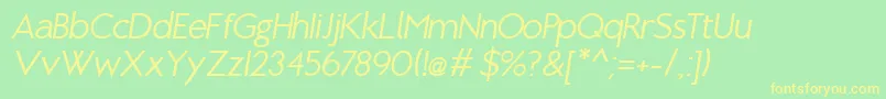 BrixtonBookOblique Font – Yellow Fonts on Green Background