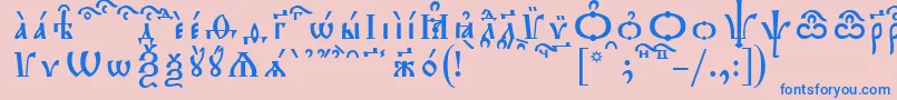 Шрифт TriodionKucsSpacedout – синие шрифты на розовом фоне