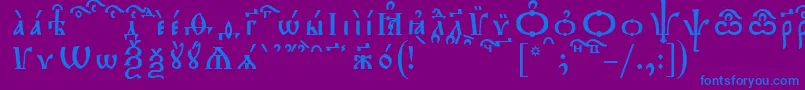 Fonte TriodionKucsSpacedout – fontes azuis em um fundo violeta