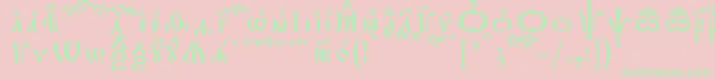 Шрифт TriodionKucsSpacedout – зелёные шрифты на розовом фоне