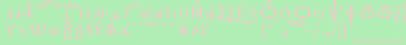 TriodionKucsSpacedout-Schriftart – Rosa Schriften auf grünem Hintergrund