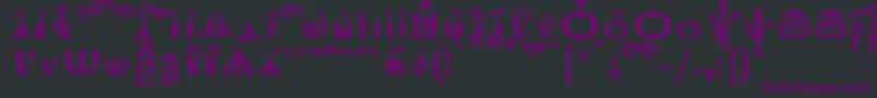 Шрифт TriodionKucsSpacedout – фиолетовые шрифты на чёрном фоне