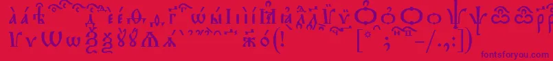 TriodionKucsSpacedout Font – Purple Fonts on Red Background