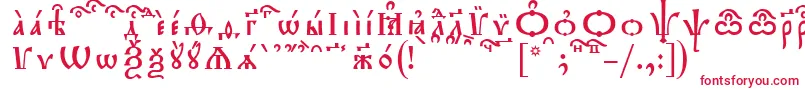 TriodionKucsSpacedout-Schriftart – Rote Schriften auf weißem Hintergrund