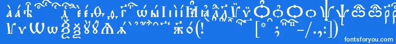 Шрифт TriodionKucsSpacedout – белые шрифты на синем фоне