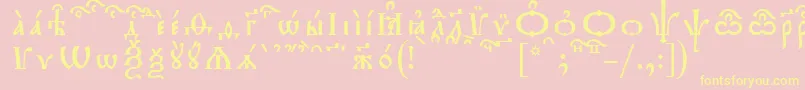 TriodionKucsSpacedout Font – Yellow Fonts on Pink Background