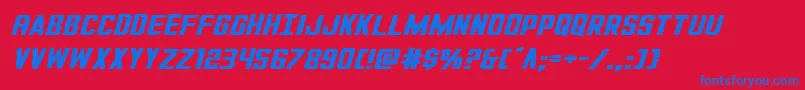 GiIncognitosquatital Font – Blue Fonts on Red Background