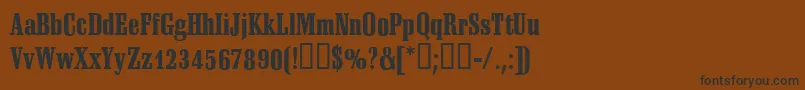 フォントSheridanRegular – 黒い文字が茶色の背景にあります