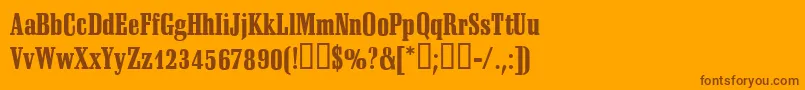 SheridanRegular Font – Brown Fonts on Orange Background