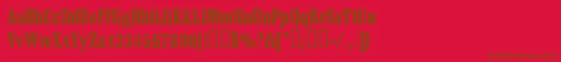 SheridanRegular Font – Brown Fonts on Red Background