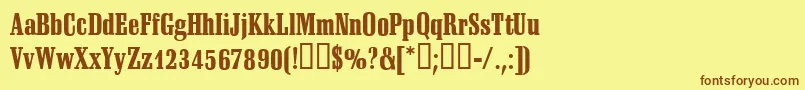 SheridanRegular Font – Brown Fonts on Yellow Background