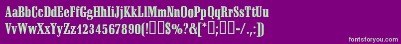 SheridanRegular Font – Green Fonts on Purple Background