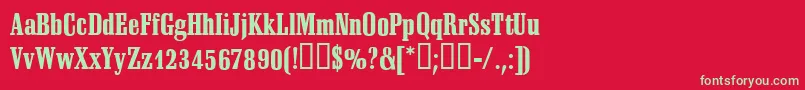 SheridanRegular Font – Green Fonts on Red Background