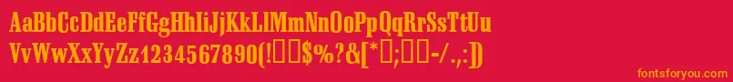 SheridanRegular Font – Orange Fonts on Red Background