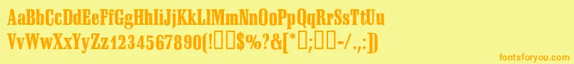 SheridanRegular Font – Orange Fonts on Yellow Background