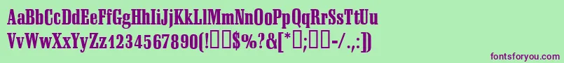 SheridanRegular Font – Purple Fonts on Green Background