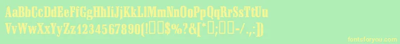 SheridanRegular Font – Yellow Fonts on Green Background