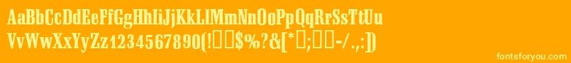 SheridanRegular Font – Yellow Fonts on Orange Background