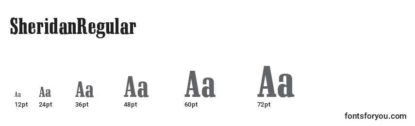 SheridanRegular Font Sizes