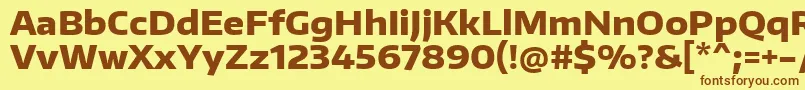 Czcionka EncodesanswideExtrabold – brązowe czcionki na żółtym tle