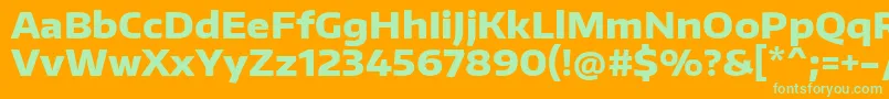 EncodesanswideExtrabold-Schriftart – Grüne Schriften auf orangefarbenem Hintergrund