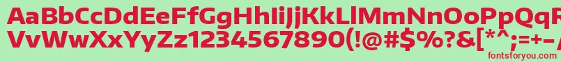 EncodesanswideExtrabold-fontti – punaiset fontit vihreällä taustalla