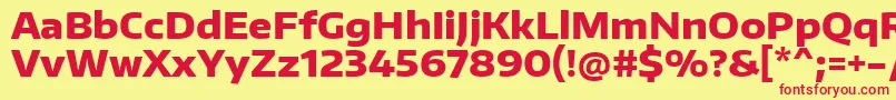 Czcionka EncodesanswideExtrabold – czerwone czcionki na żółtym tle