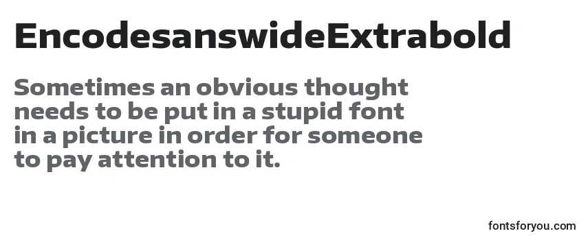 Review of the EncodesanswideExtrabold Font