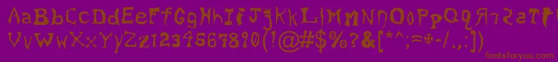 Xixtrec Font – Brown Fonts on Purple Background