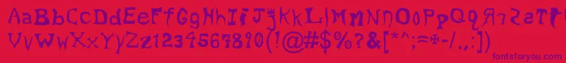 Xixtrec Font – Purple Fonts on Red Background