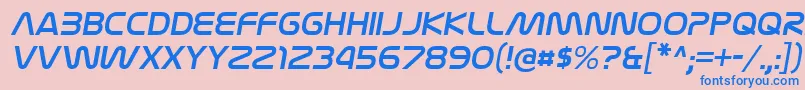 NasalizationrgItalic Font – Blue Fonts on Pink Background