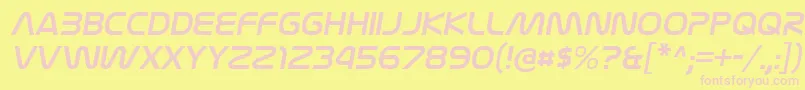 NasalizationrgItalic Font – Pink Fonts on Yellow Background