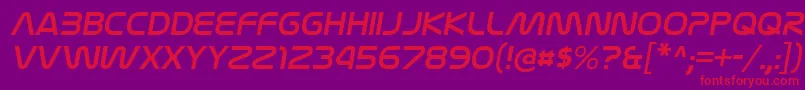 NasalizationrgItalic Font – Red Fonts on Purple Background