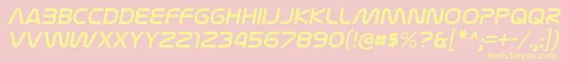 NasalizationrgItalic-Schriftart – Gelbe Schriften auf rosa Hintergrund