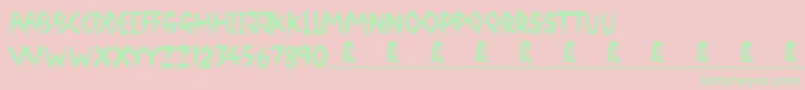 BrokenGround Font – Green Fonts on Pink Background