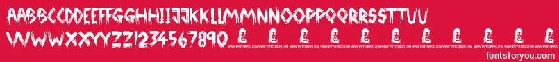 BrokenGround Font – White Fonts on Red Background