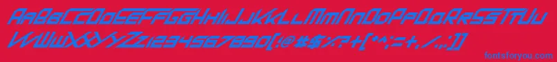 フォントKingDubstepikzItalic – 赤い背景に青い文字