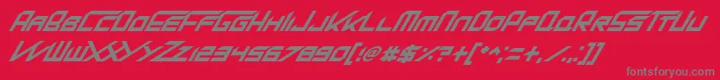 フォントKingDubstepikzItalic – 赤い背景に灰色の文字
