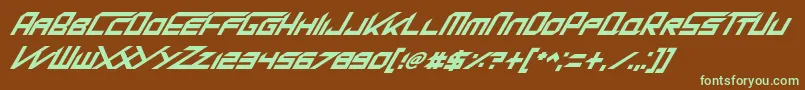 KingDubstepikzItalic Font – Green Fonts on Brown Background