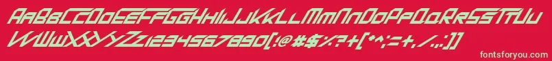 Police KingDubstepikzItalic – polices vertes sur fond rouge