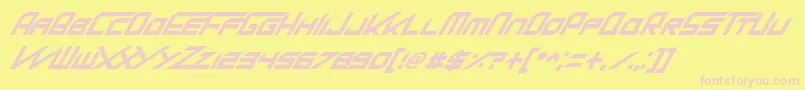 KingDubstepikzItalic Font – Pink Fonts on Yellow Background